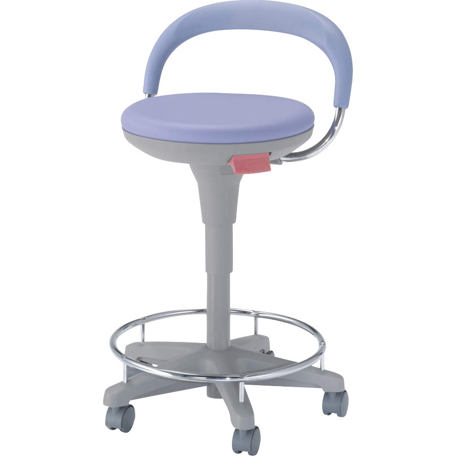 No.259S マルチスツール LION (ライオン事務器) キャスターあり ブルー色 質量14kg 高さ695～870mm幅510mm奥行510mm