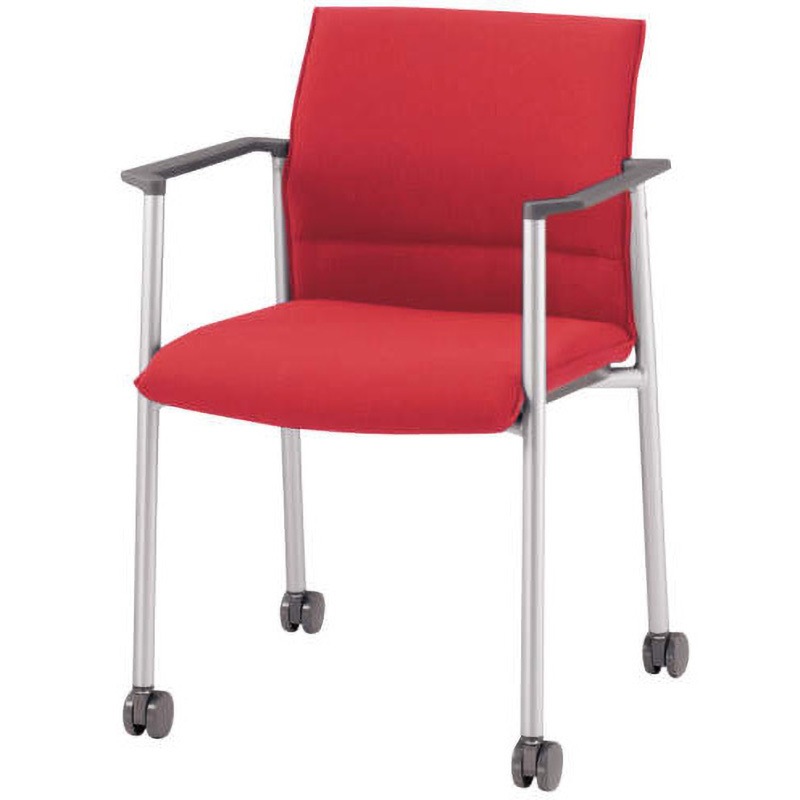 No.4103F ミーティング用チェアー ユニティア LION (ライオン事務器) ローズ キャスターあり スタッキング2脚 高さ780mm幅575mm奥行545mm