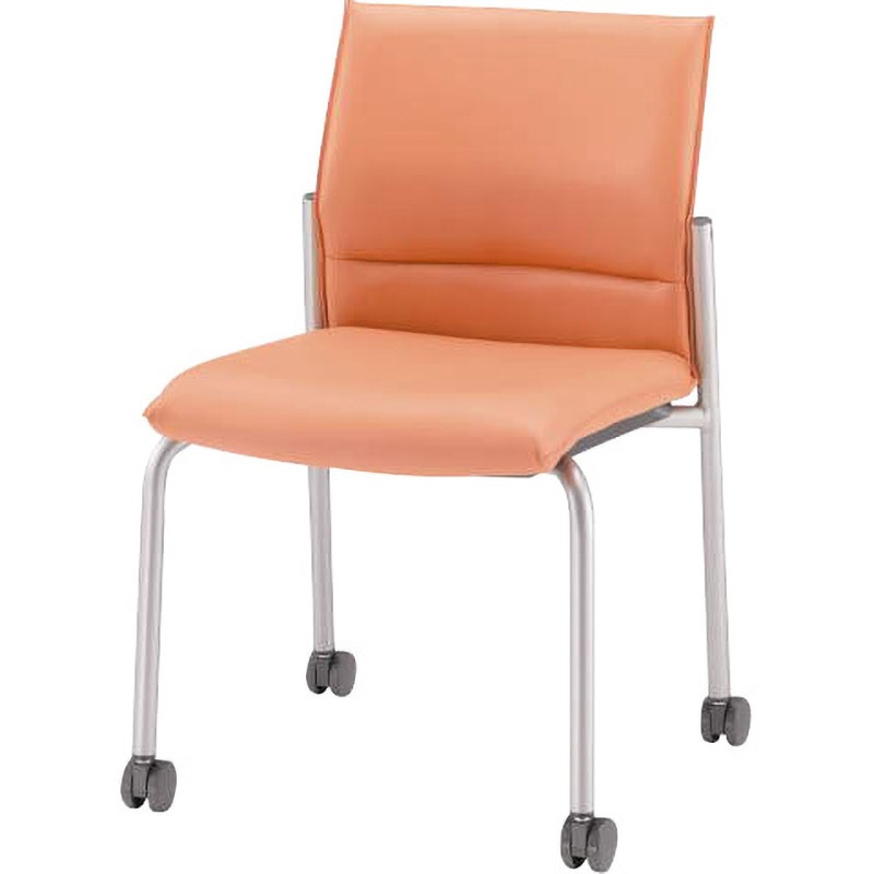 No.4102S ミーティング用チェアー ユニティア LION (ライオン事務器) オーロラ キャスターあり スタッキング4脚 肘掛なし 高さ780mm幅520mm奥行545mm