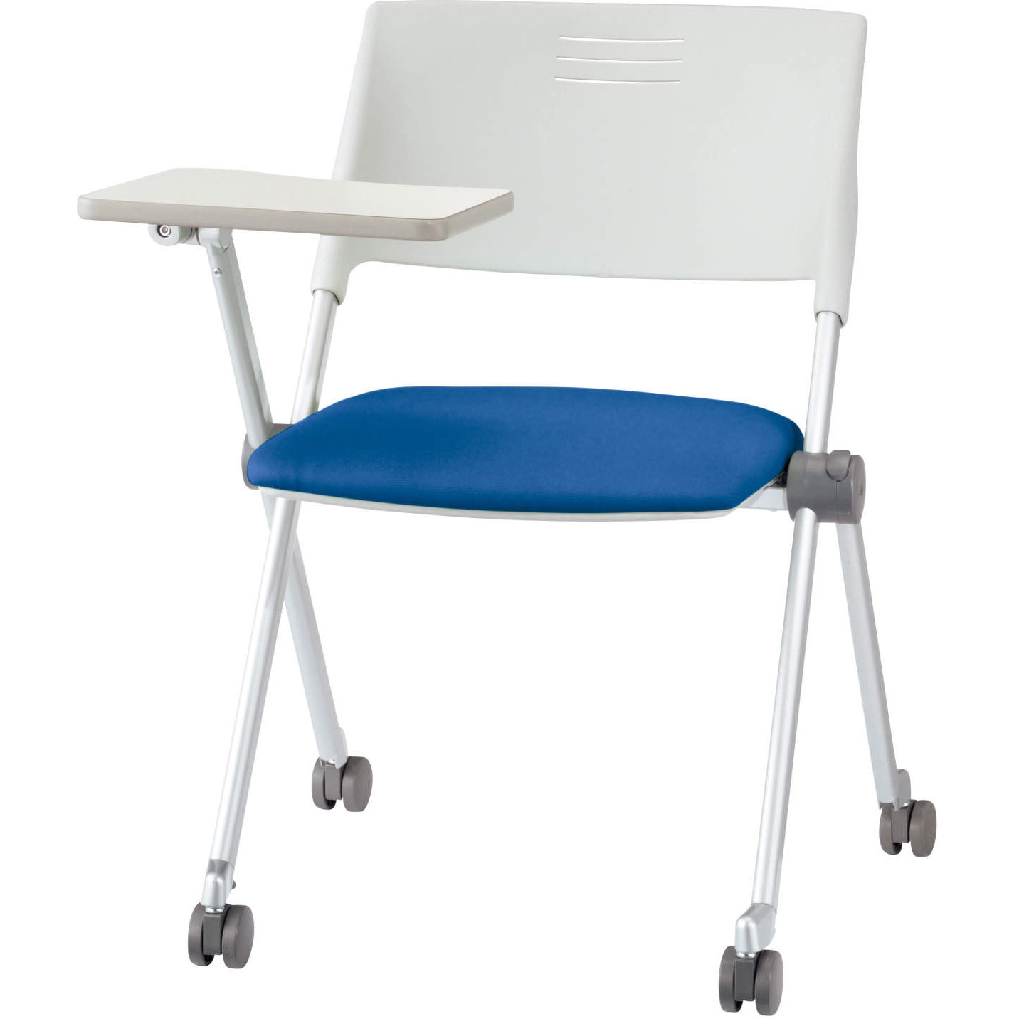 No.2812F チェアー LION (ライオン事務器) キャスターあり パウダーブルー色 スタッキング可・4脚 肘掛なし 高さ785mm幅600mm奥行660mm 37,037円