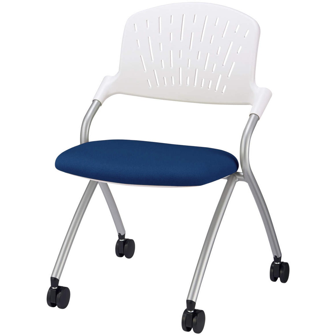 No.1920F サテラ LION (ライオン事務器) コズミックブルー キャスターあり 肘掛なし 背ヌードタイプ 高さ800mm幅550mm奥行415mm