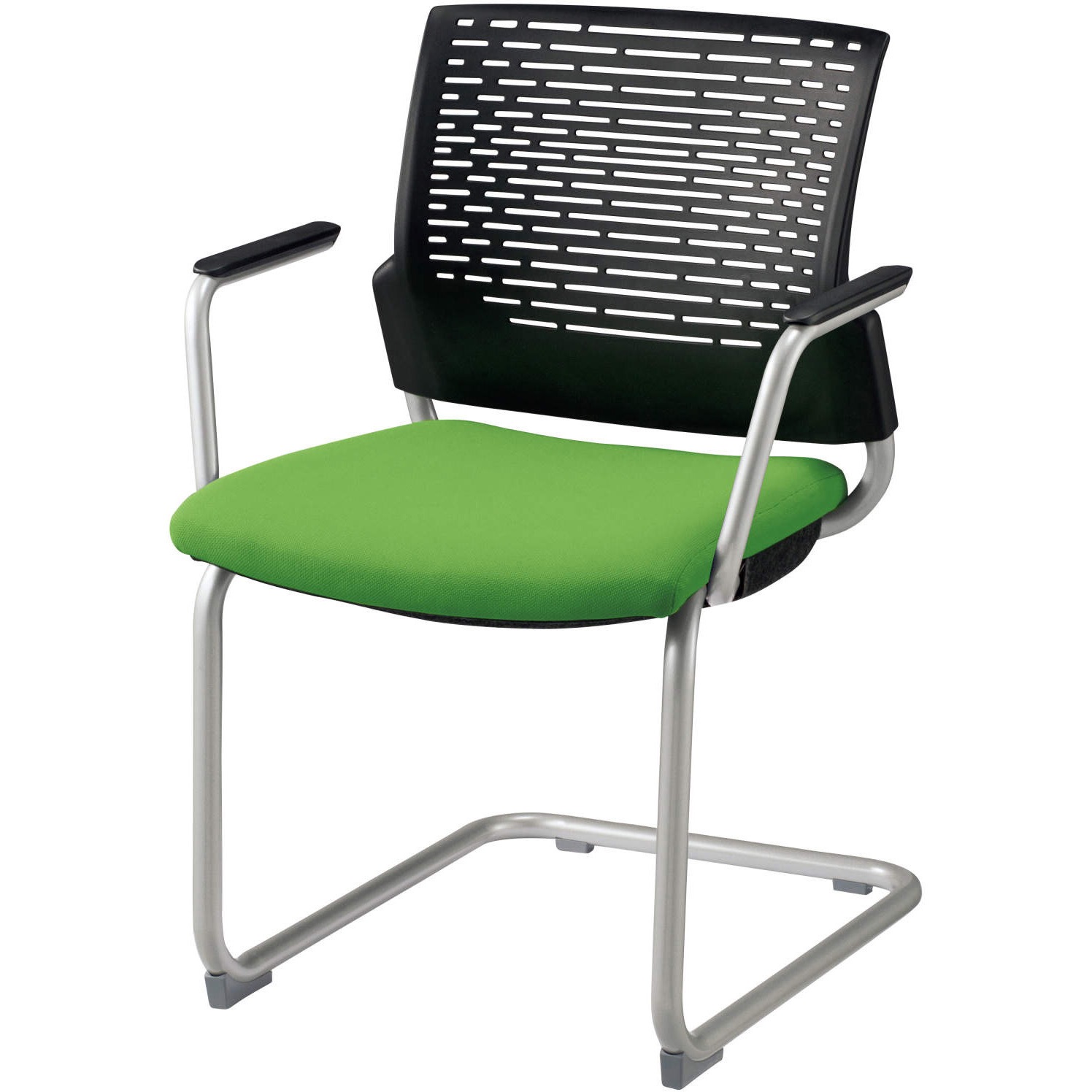 No.1771F ミーティング用チェアー スターブ LION (ライオン事務器) グリーン キャスターなし 不可 肘掛あり 高さ807mm幅580mm奥行584mm 22,386円