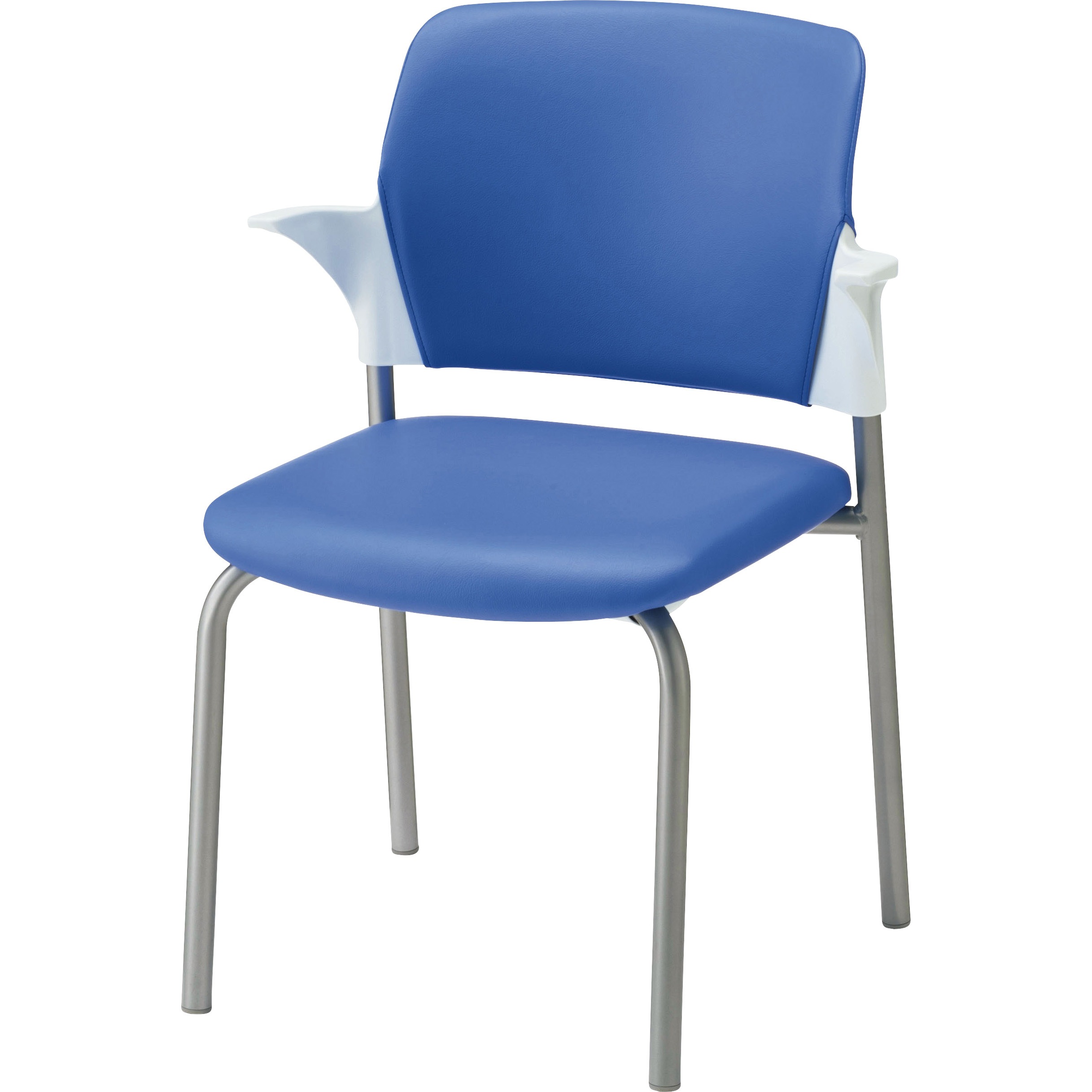 No.1425S ミーティング用チェアー フルト LION (ライオン事務器) ブルー色 防汚 4本脚タイプ 質量4.6kg 高さ788mm幅495mm奥行520mm
