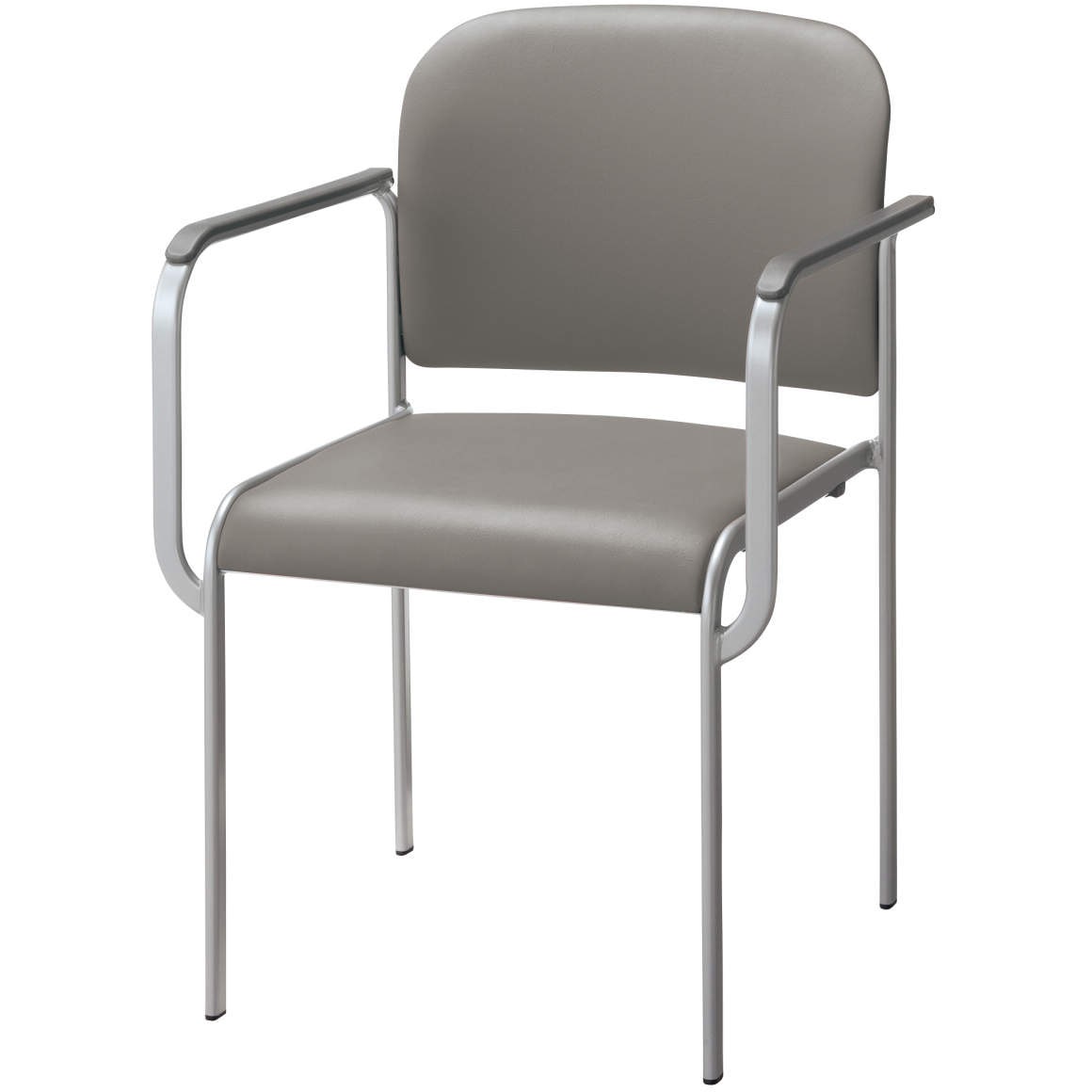 No.661S スタッキングチェアー LION (ライオン事務器) グレー スタッキング6脚 抗菌 肘掛あり 高さ760mm幅518mm奥行536mm