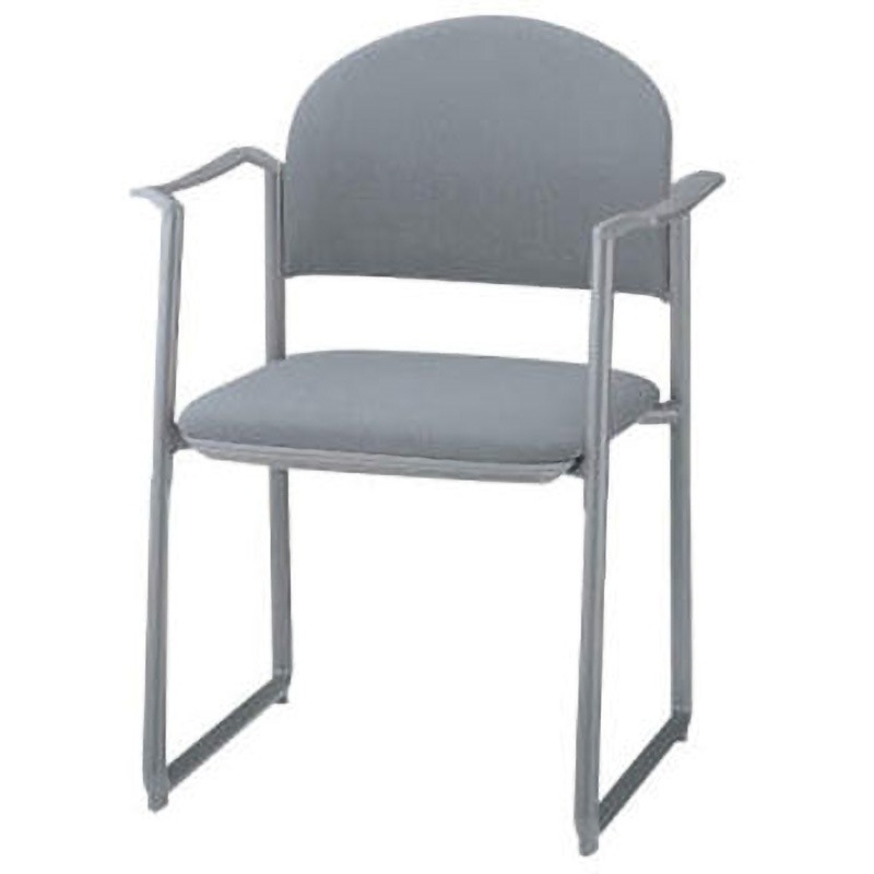 No.2305F ミーティング用チェアー LION (ライオン事務器) グレー キャスターなし 不可 肘掛あり 高さ780mm幅568mm奥行530mm 17,266円