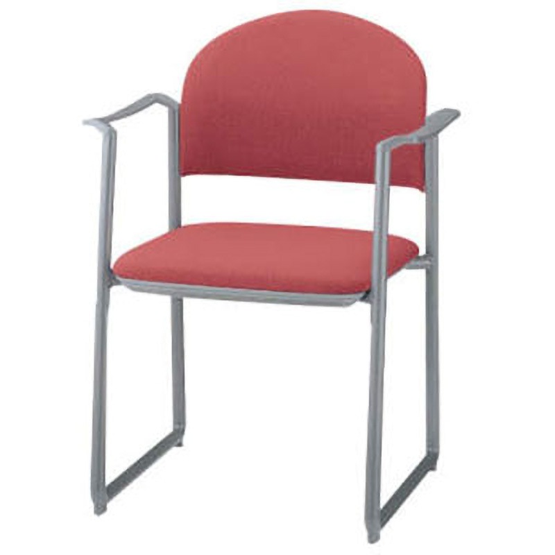 No.2305F ミーティング用チェアー LION (ライオン事務器) ローズ色 キャスターなし 不可 高さ780mm幅568mm奥行530mm