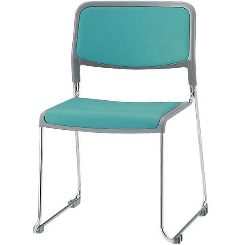 No.1050S スタッキングチェアー LION (ライオン事務器) ライトグリーン色 質量4kg 高さ760mm幅510mm奥行530mm