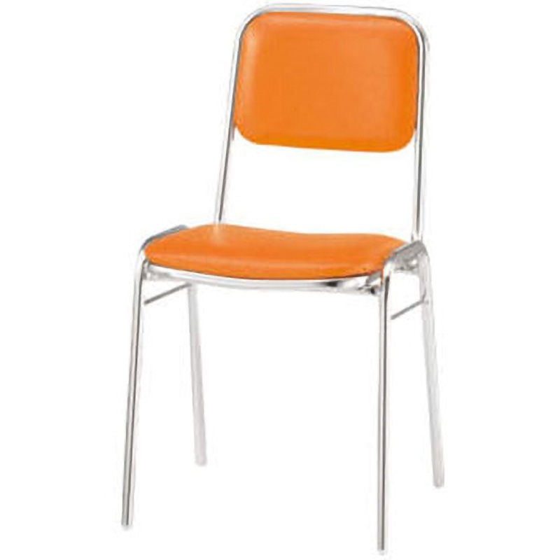 No.32 スタッキングチェアー LION (ライオン事務器) オレンジ色 高さ750mm幅420mm奥行500mm
