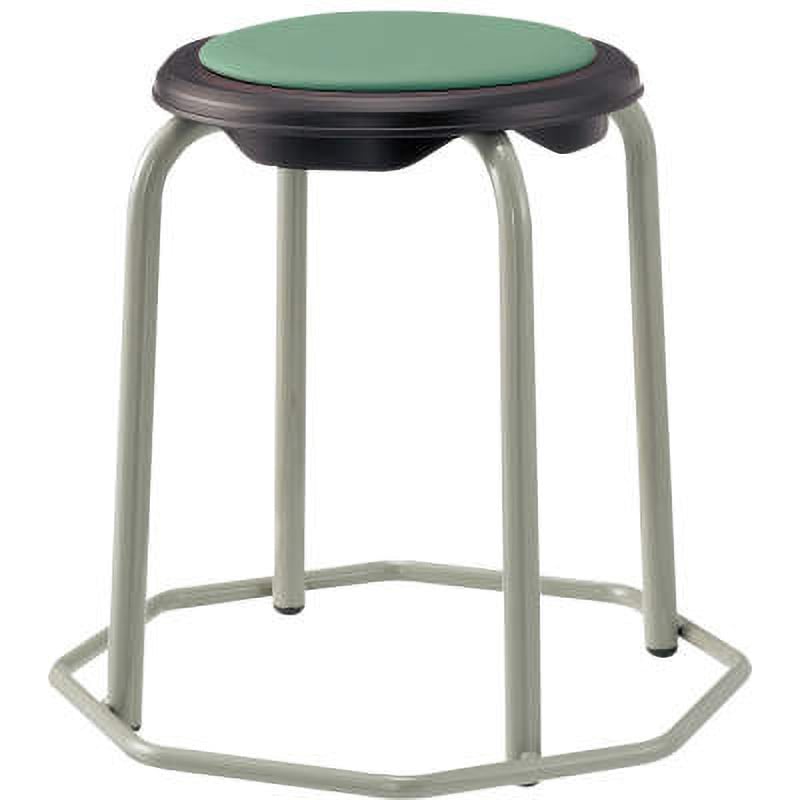 No.51SR 丸イス LION (ライオン事務器) スタッキング可 ライトグリーン