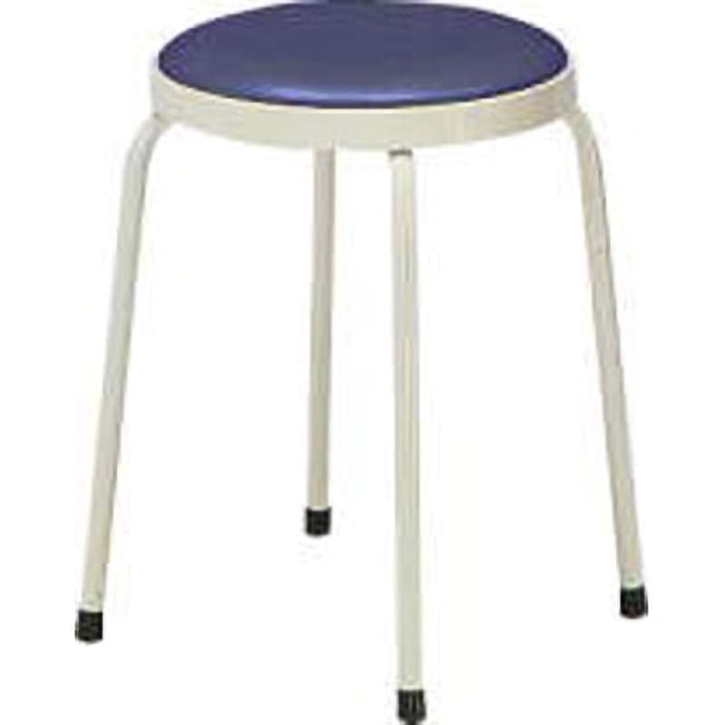 No.26 丸イス LION (ライオン事務器) スタッキング可 ダークブルー色 高さ450mm幅330mm奥行330mm 5,578円