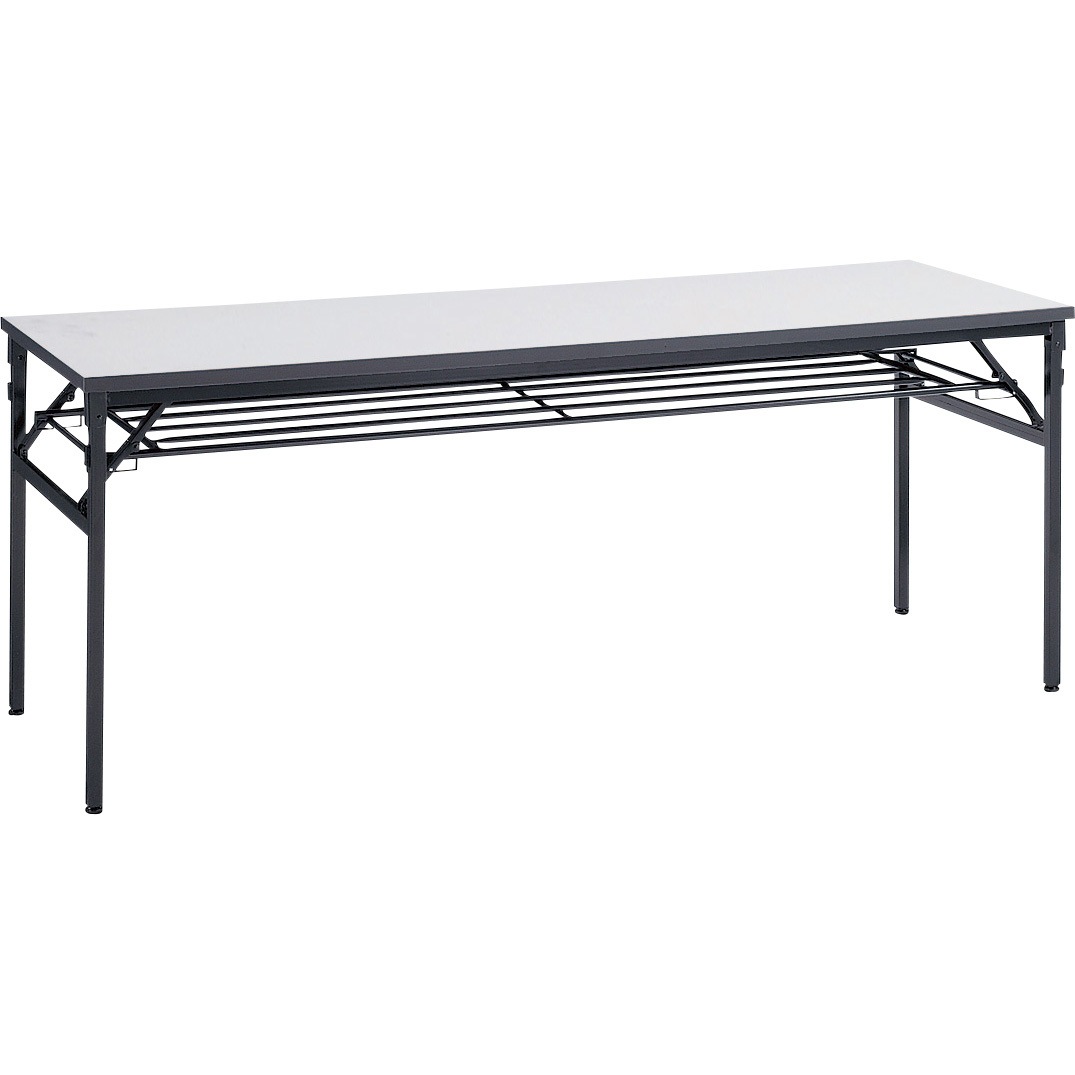 TA-1860 ゼミテーブル LION (ライオン事務器) ワイド脚タイプ 棚:付 ライトグレー色 高さ700mm幅1800mm奥行600mm  TA-1860