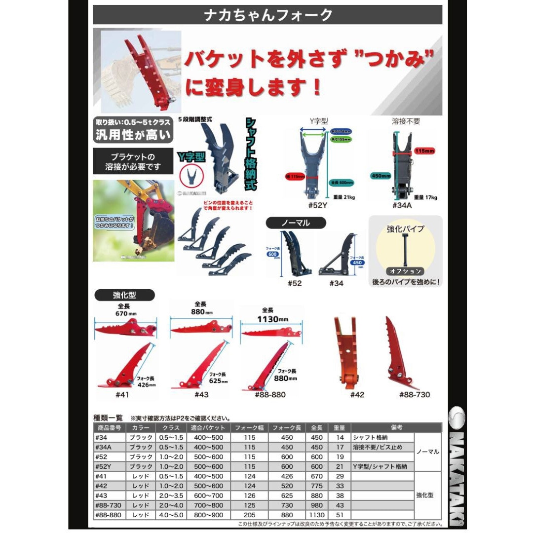 34 なかちゃんフォーク(軽作業用) 1個 NAKATAKI 【通販モノタロウ】