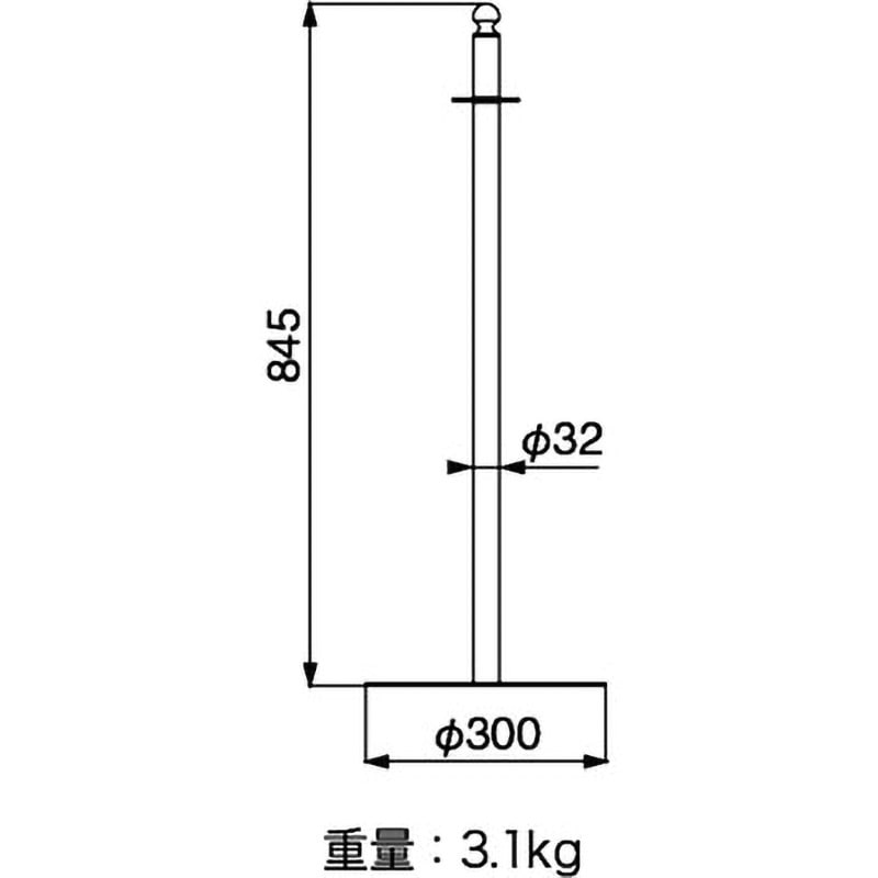 FPP-0119 フロアパーティションポール 1本 シロクマ 【通販モノタロウ】