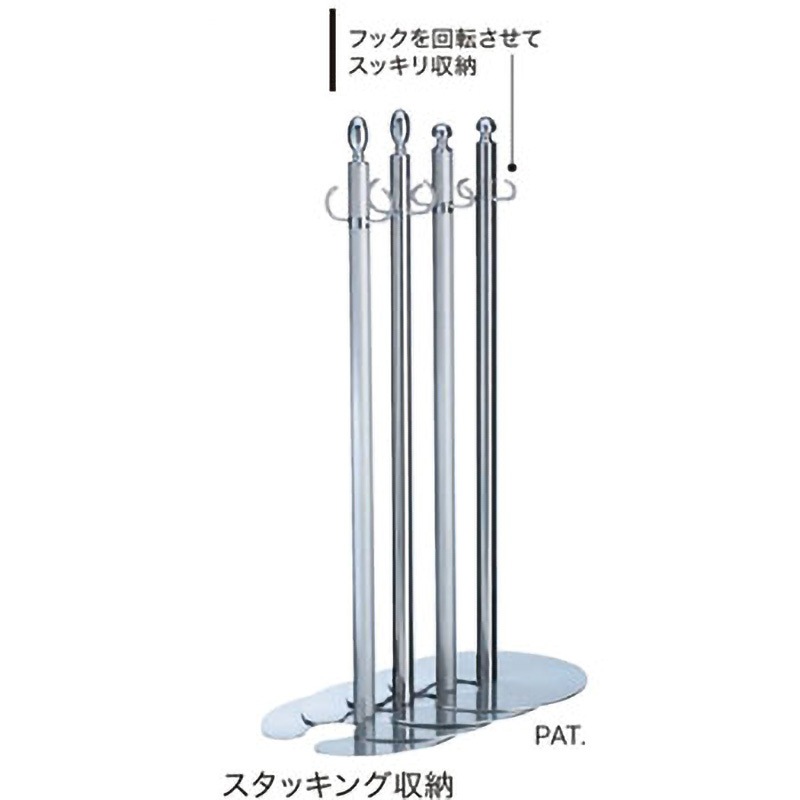 FPP-0264 フロアパーティションポール シロクマ スタッキング対応 
