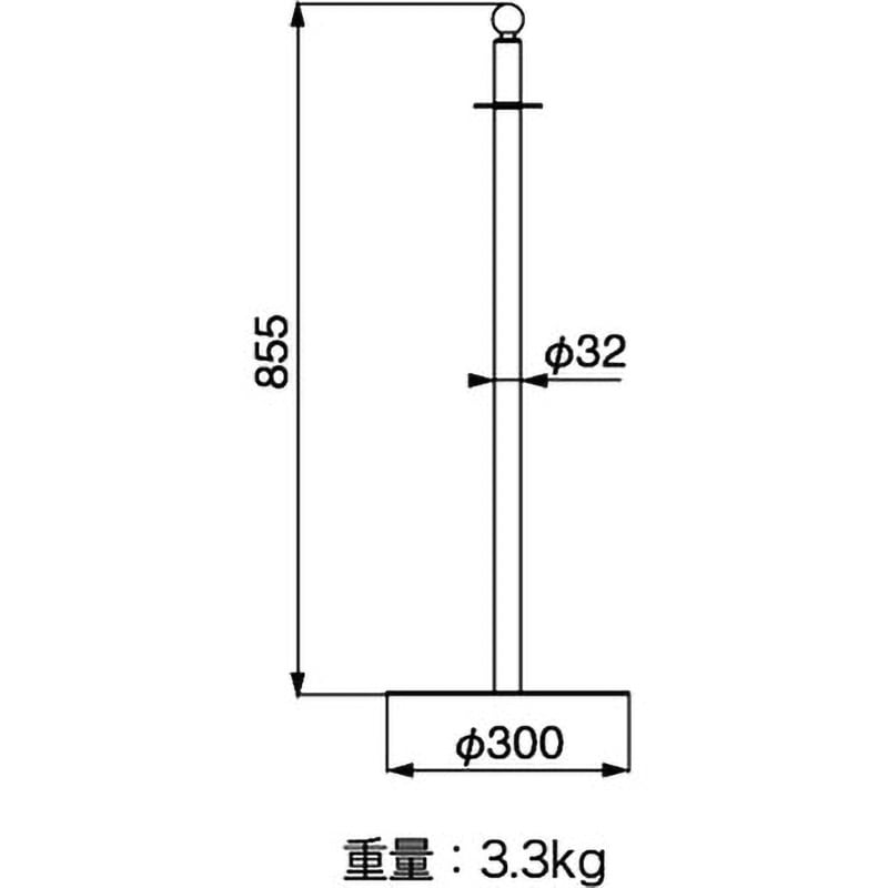 FPP-0264 フロアパーティションポール シロクマ スタッキング対応 