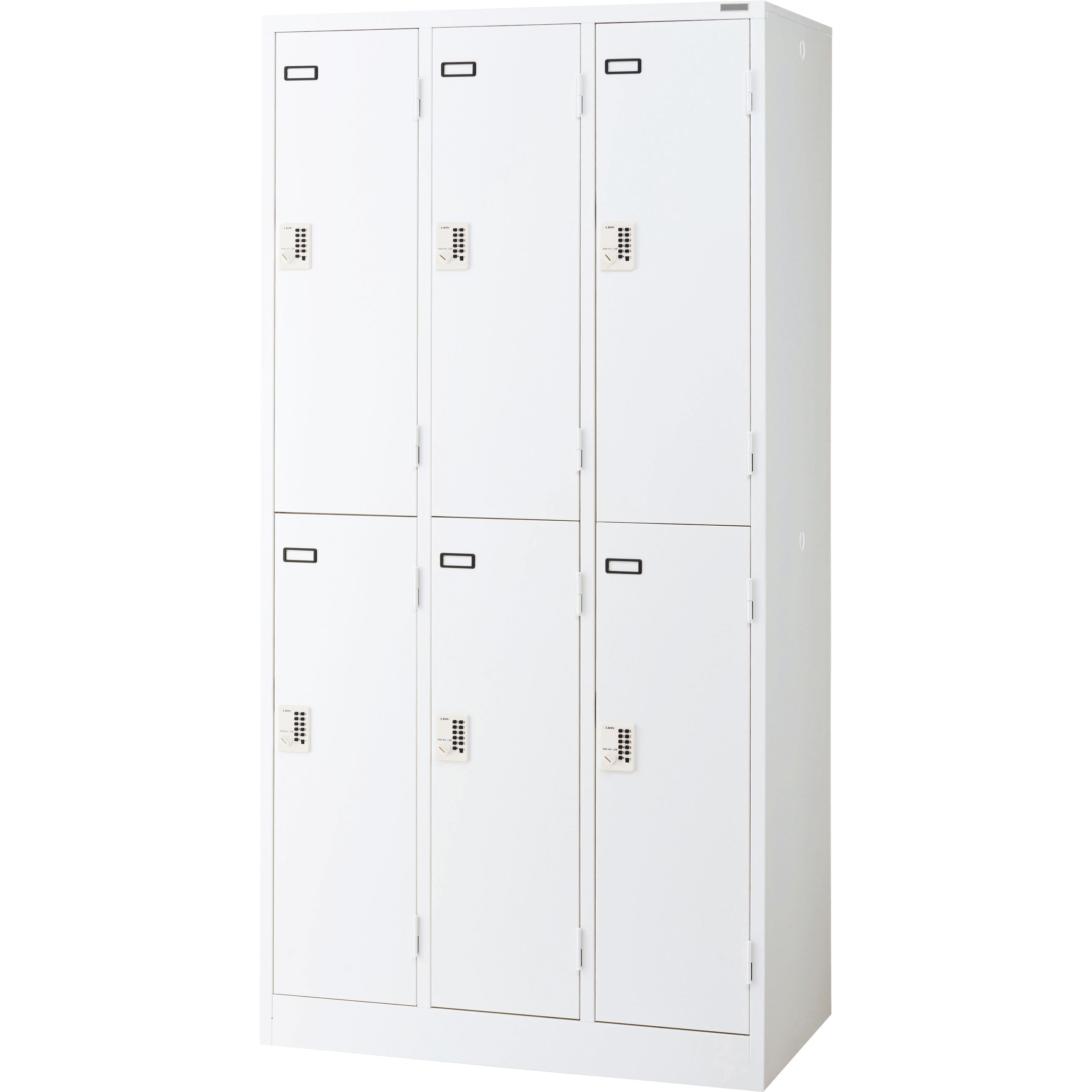 KL-76-P-W キーレスロッカー LION (ライオン事務器) ホワイト色 PLタイプ(プッシュ錠付) 本体幅900mm奥行515mm高さ1790mm  KL-76-P-W