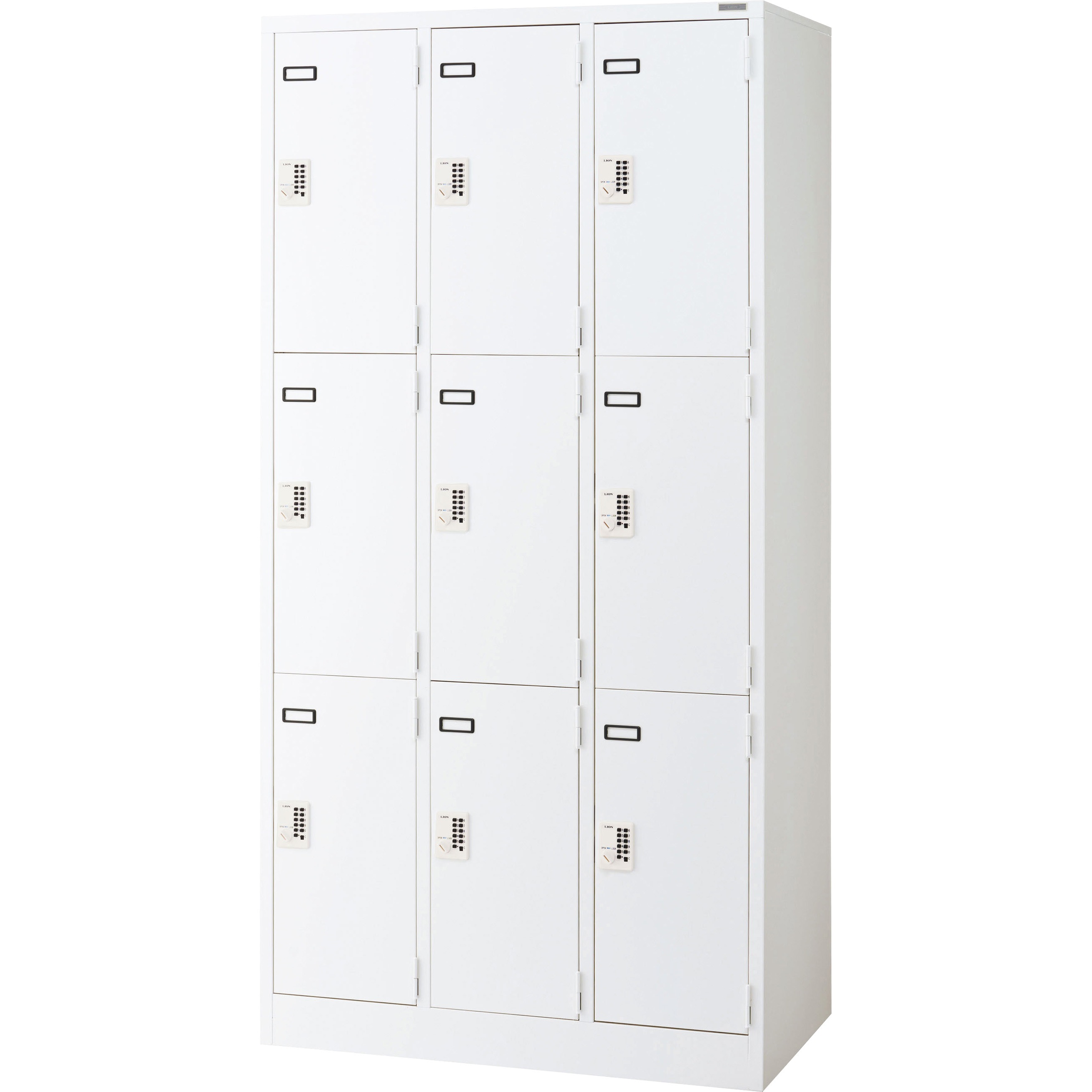 KL-79-P-W キーレスロッカー LION (ライオン事務器) ホワイト色 PLタイプ(プッシュ錠付) 本体幅900mm奥行515mm高さ1790mm  KL-79-P-W 104,390円