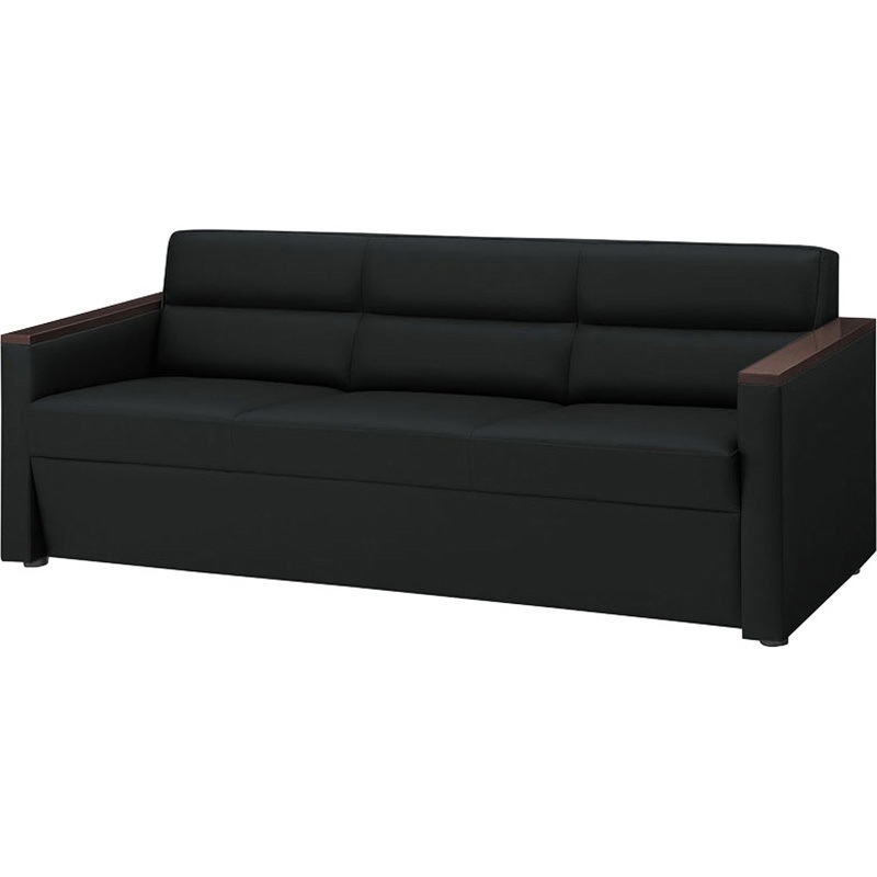 S450-SF/WA 応接ソファー セレクト450シリーズ LION (ライオン事務器) 寸法1830×720×700mm ブラック色