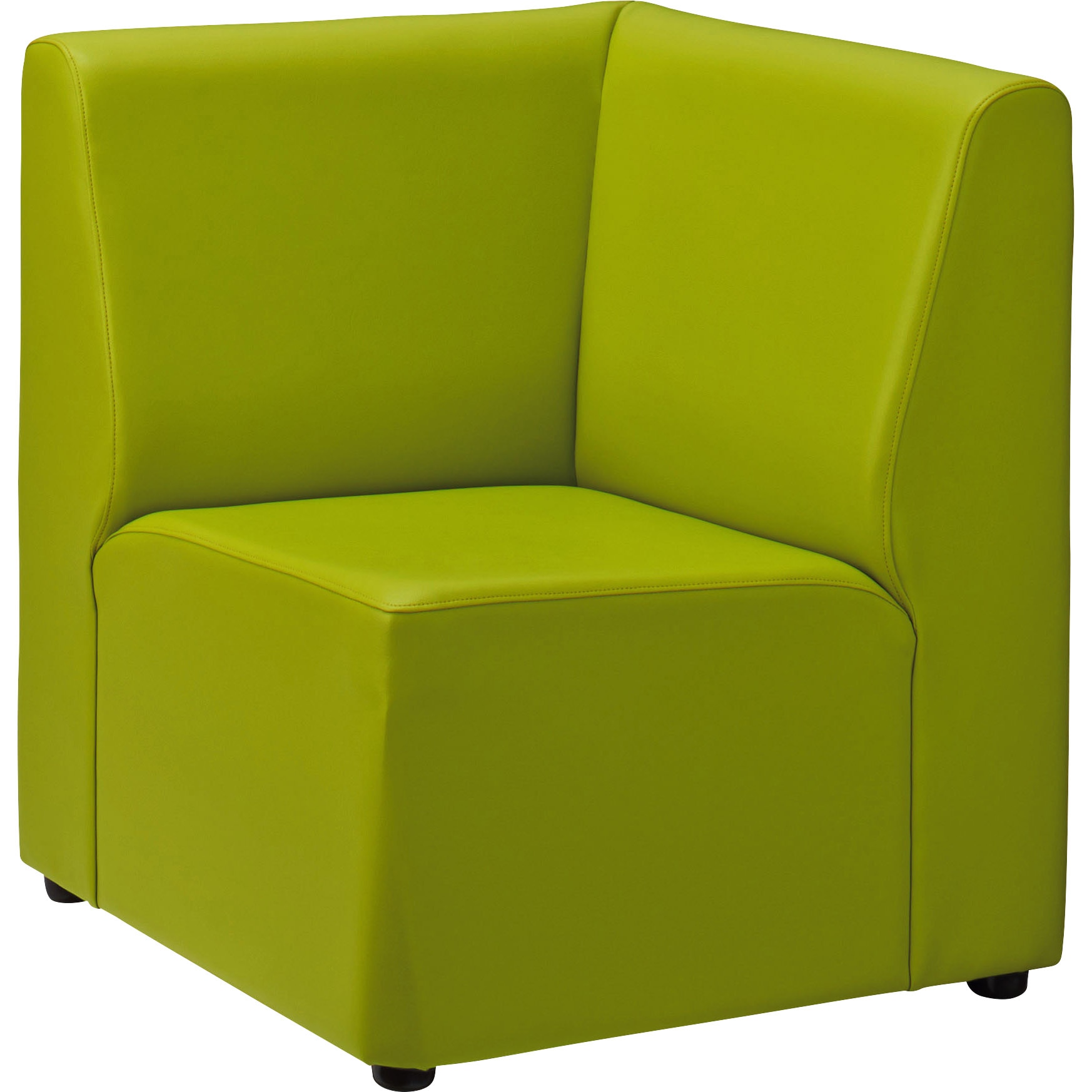 65LC-16CS ロビーチェアー 65LCシリーズ LION (ライオン事務器) レザー張り/グリーン色 コーナータイプ 高さ715mm幅615mm奥行615mm