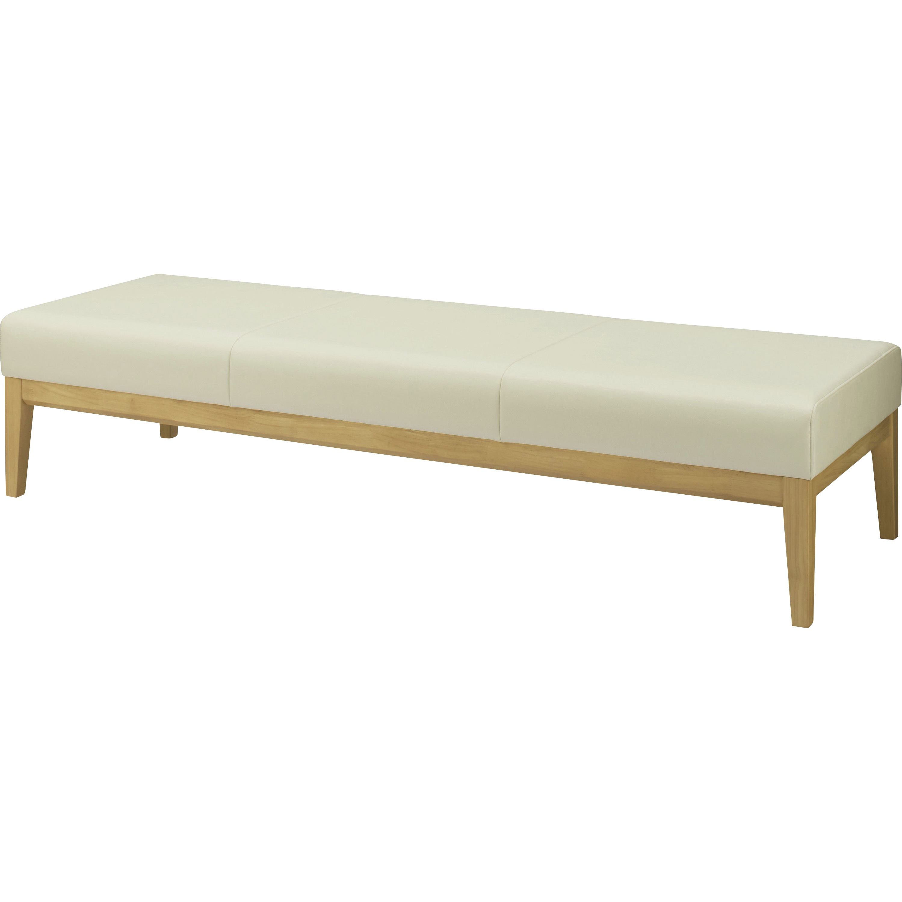 52LC-03S ロビーチェアー 52LCシリーズ LION (ライオン事務器) アイボリー色 背なし・3人掛けタイプ 高さ400mm幅1800mm奥行610mm