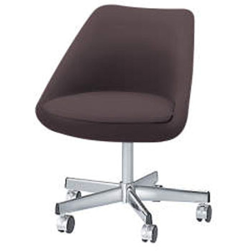 No.1314F チェア LION (ライオン事務器) キャスターあり ダークブラウン色 質量7kg 高さ720mm幅610mm奥行610mm