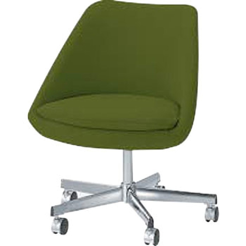 No.1314F チェア LION (ライオン事務器) キャスターあり ハンターグリーン色 質量7kg 高さ720mm幅610mm奥行610mm