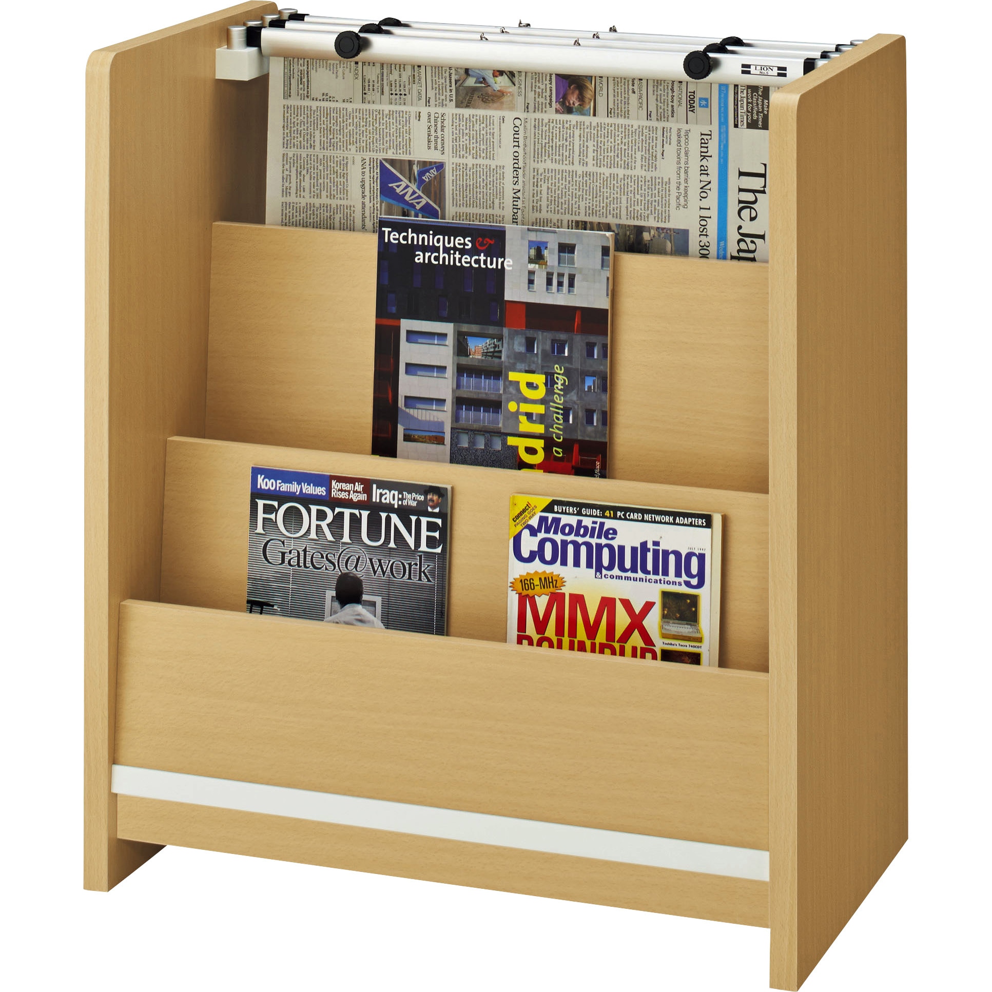 MA-N3MG 新聞架・マガジンラック 1台 LION (ライオン事務器) 【通販
