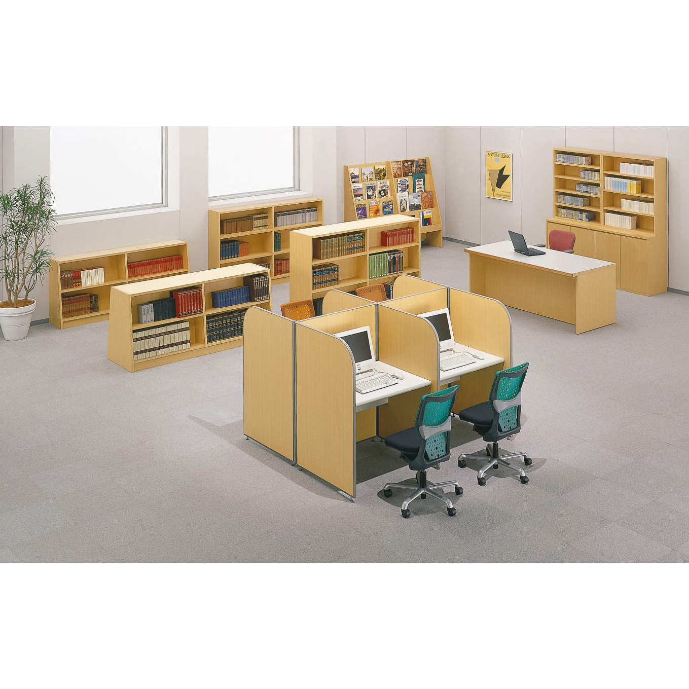 CT-74C 木製カウンター LION (ライオン事務器) 直線型タイプ CT-74C