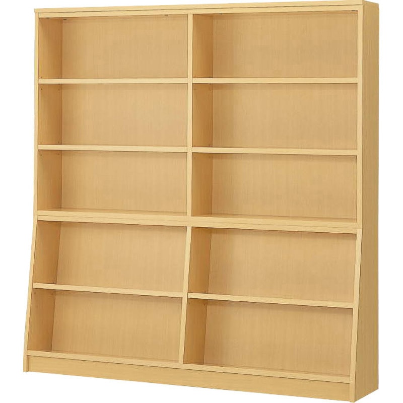 KE-S52 傾斜単式木製書架 LION (ライオン事務器) 2連タイプ   KE-S52