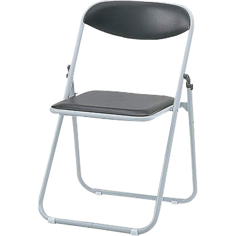 No.202P 折りたたみイス LION (ライオン事務器) ブラック色 幅491mm奥行470mm高さ750mm