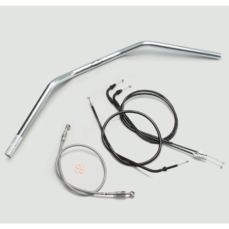 H024-043C トラッカーLOW ハンドルSET ハリケーン クロームメッキ色