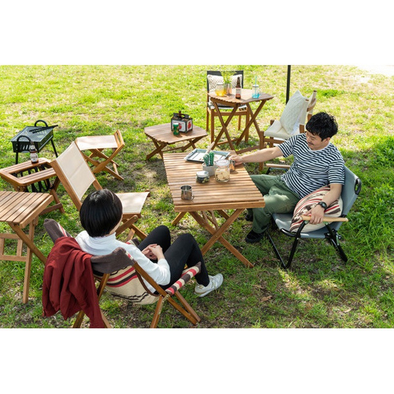 SH-01-NX-534--BR ロールトップハイテーブル L 収納袋付 ホームテイスト 幅100cm奥行60cm高さ64cm  SH-01-NX-534--BR