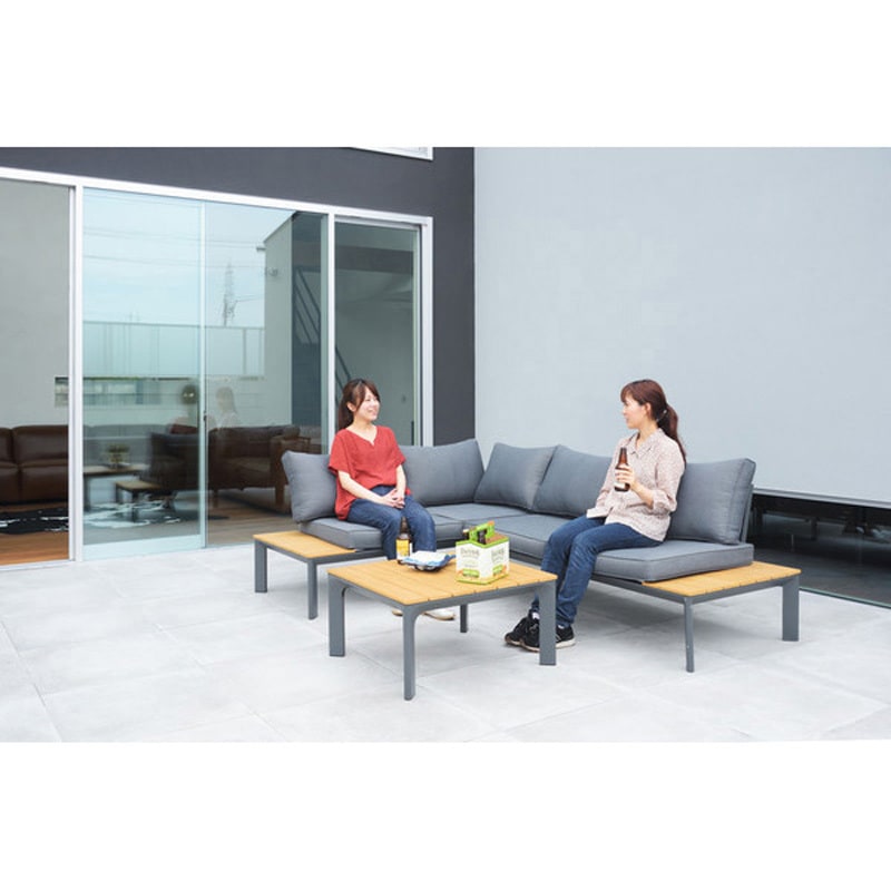 SH-01-ODS-50--DGY ガーデンソファ&テーブルセット 1台 ホームテイスト 【通販モノタロウ】