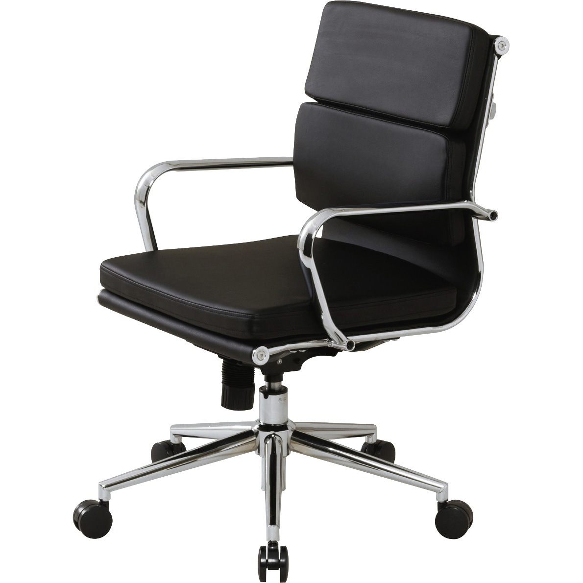 PLC110L オフィスチェア 弘益 ブラック色 合成皮革 (ポリウレタンレザ-)