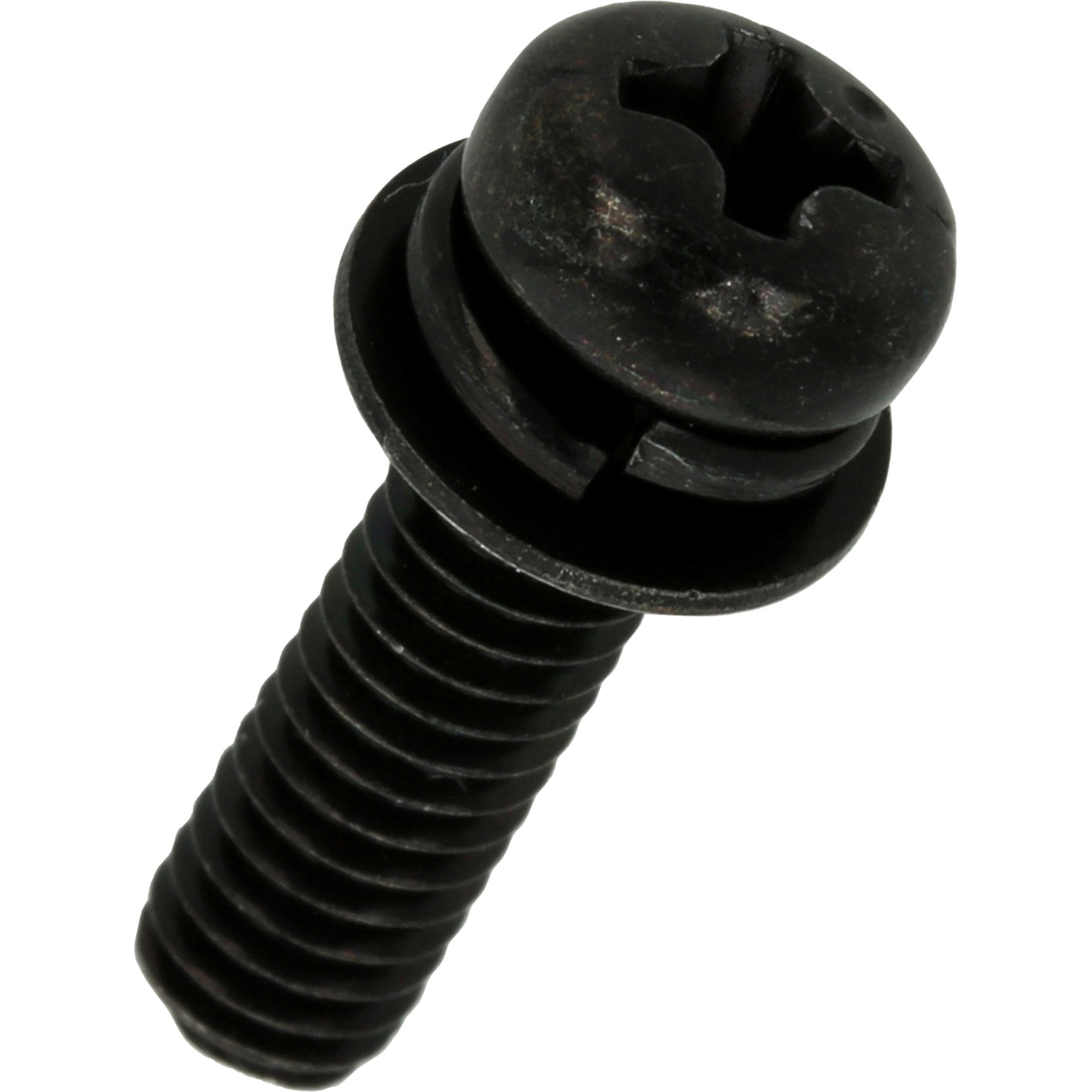 4X10 +なべ組込みねじ P-4 (鉄/三価ブラック) ケース販売 八幡ねじ 首下長さ10mm 1ケース(13000個)