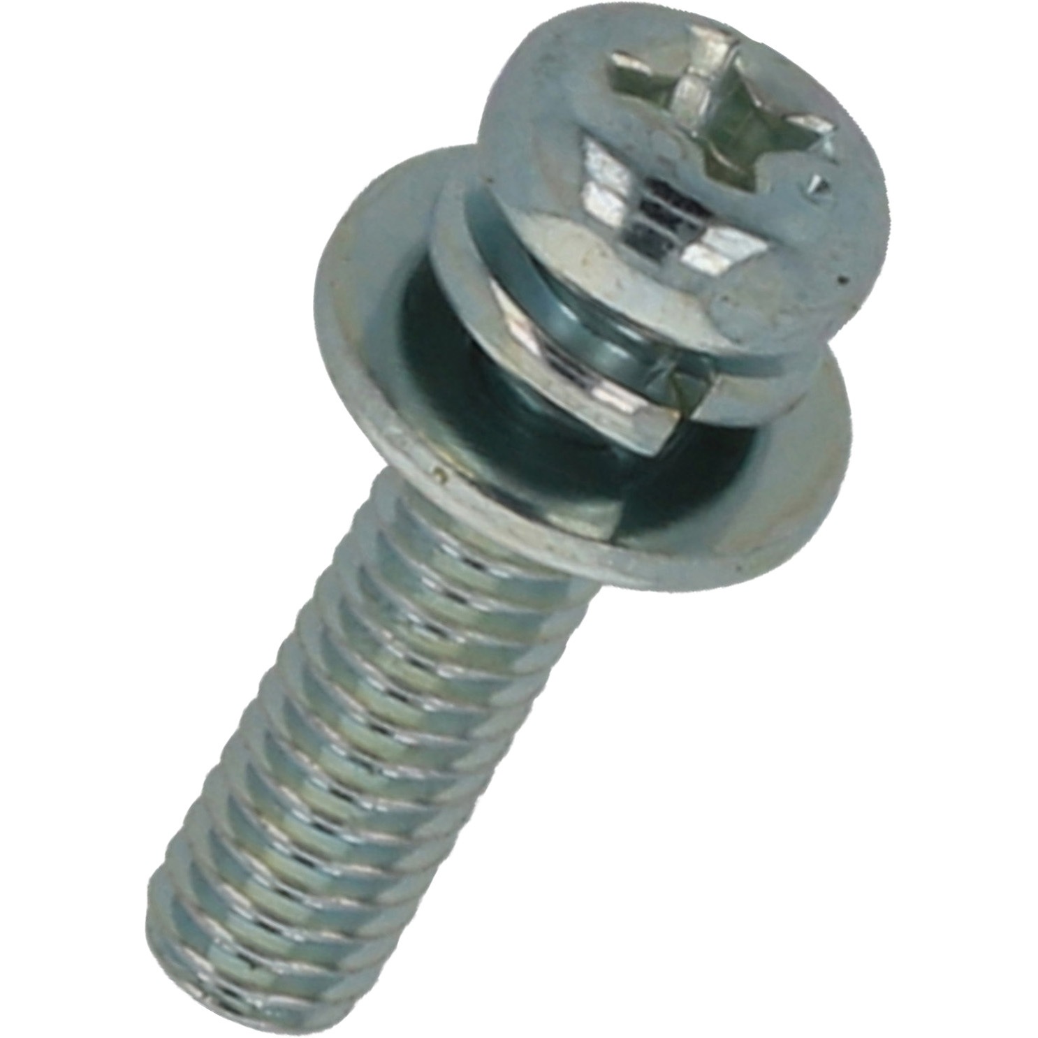 3X12 +なべ組込みねじ I-3 (鉄/三価クロメート) ケース販売 八幡ねじ 首下長さ12mm 1ケース(25200個)