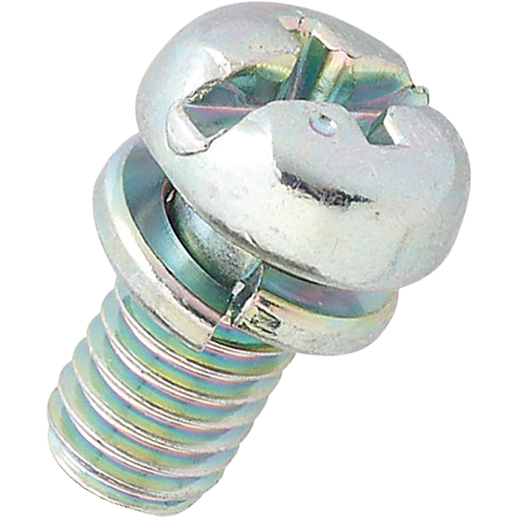 8X12 ±なべ組込みねじ P-2 (鉄/三価クロメート) ケース販売 八幡ねじ 首下長さ12mm 1ケース(2000個)