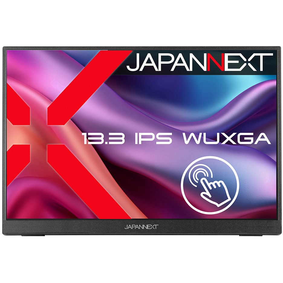 JN-MD-IPS133WU-T モバイルモニター13.3型/1920×1200/miniHDMI×1、USB-C×2/ブラック/スピーカー有/2年保証 JAPANNEXT 非光沢 パネルIPS(ADS) フリッカーフリーYES