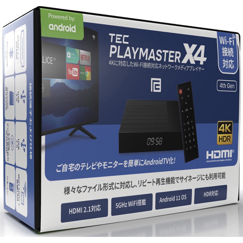 TMP905X4-4K Wi-Fi対応 4Kネットワークメディアプレイヤー 1個 テック