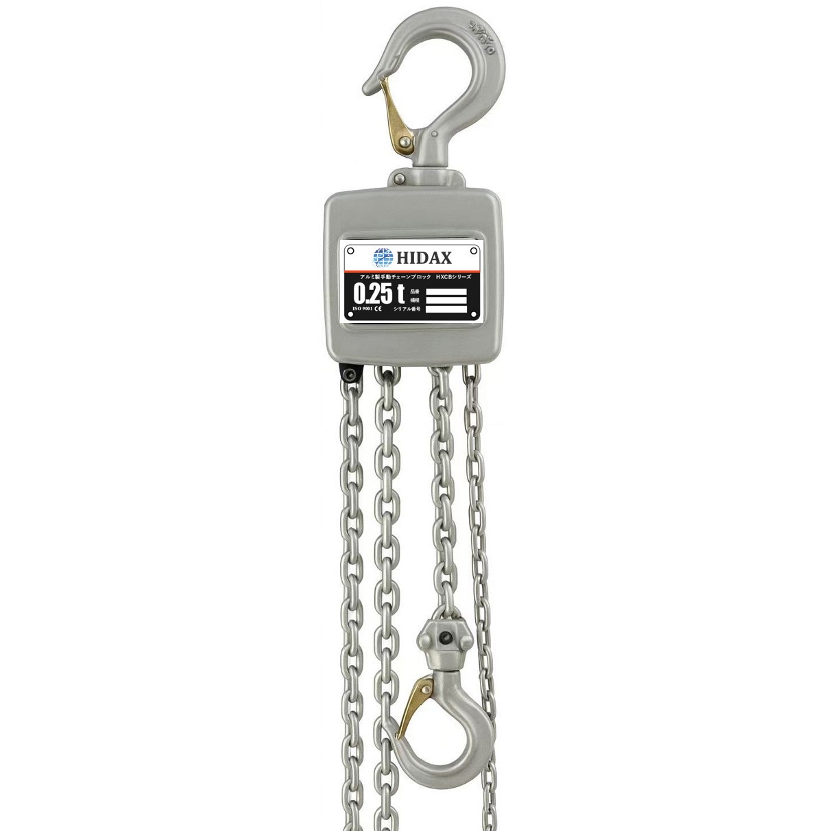 新品未使用　MATE. チェーンロック 1200mm グレー　完売品 HXCB025 アルミ製手動チェーンブロック HIDAX 荷重0.25t HXCB025