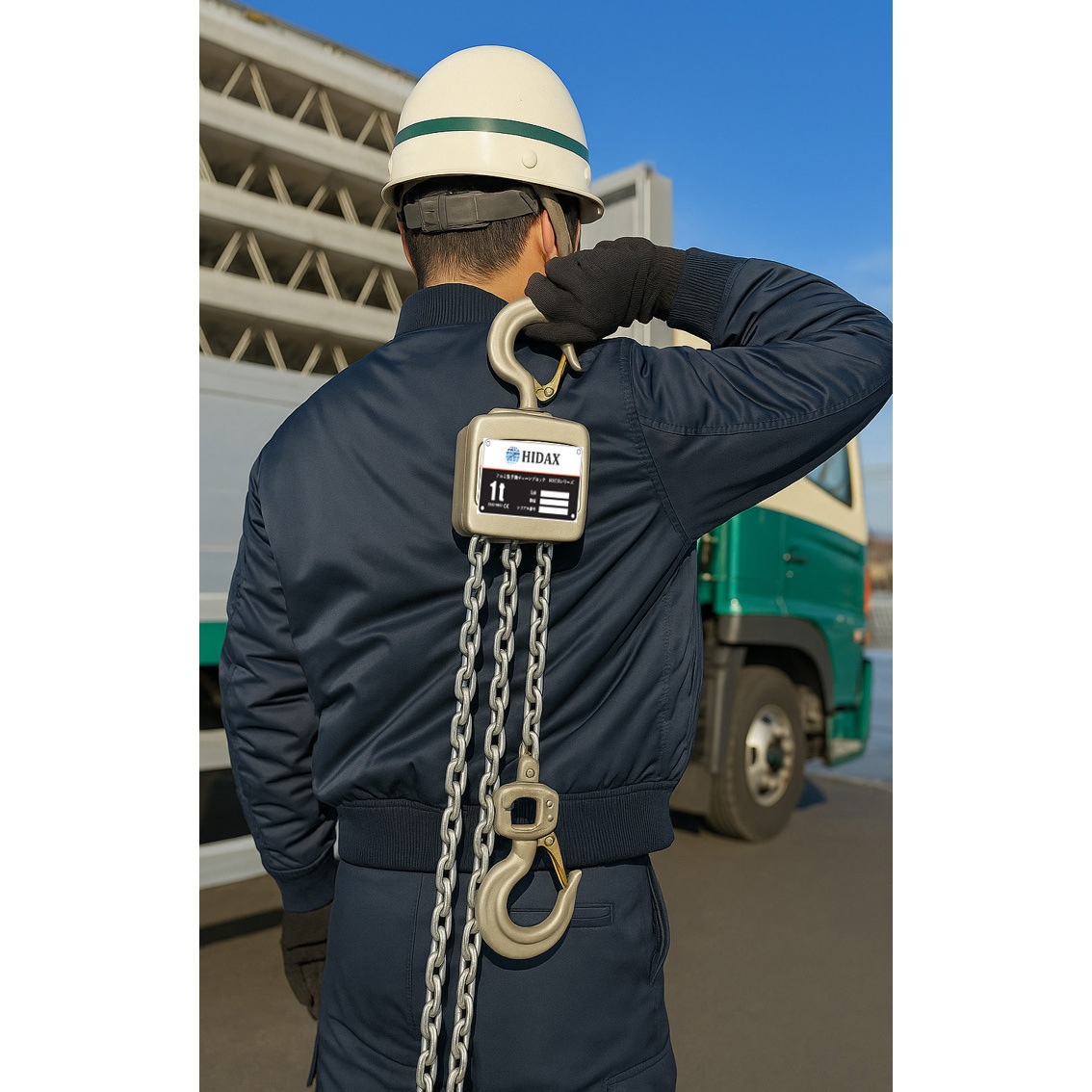 HXCB025 アルミ製手動チェーンブロック HIDAX 荷重0.25t HXCB025