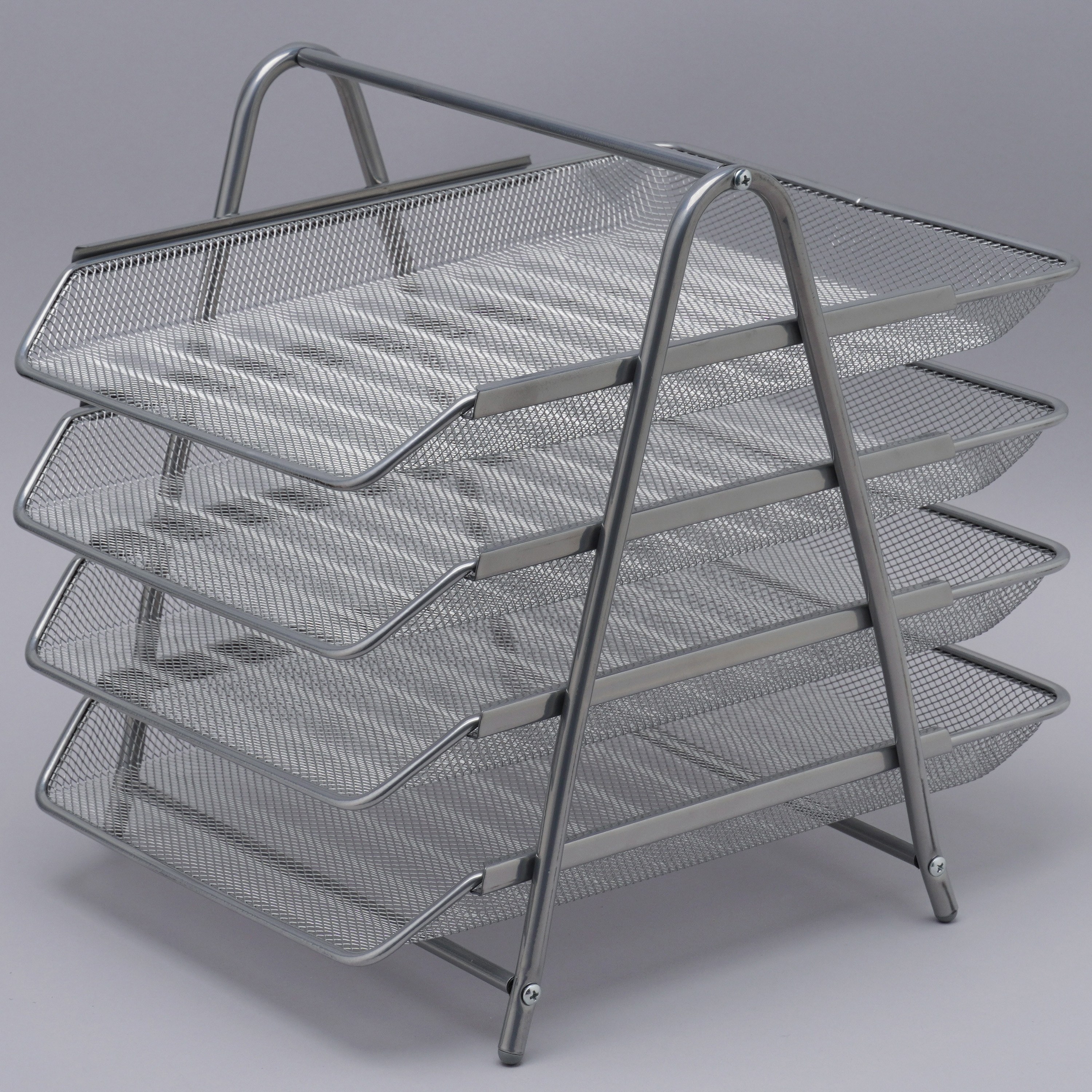 M7586S スチールファイルトレー 4段 モノタロウ シルバー色 サイズA4