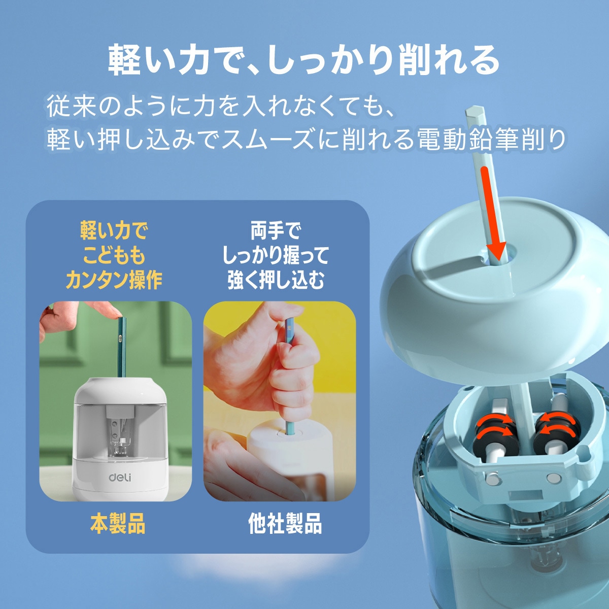 DLI-SES68670BK 電動鉛筆削り Deli 黒色 DLI-SES68670BK 【通販