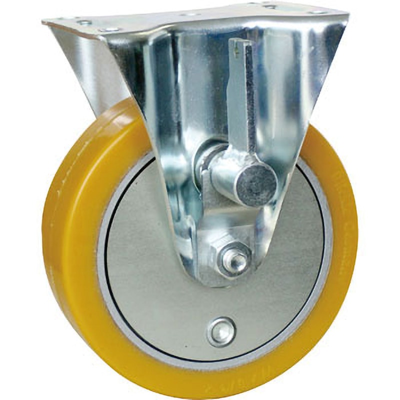 BH-GTH-160K-TB 重荷重用キャスター ウレタン車輪付固定ドラムブレーキ付 SISIKU(シシク) 車輪径160mm  BH-GTH-160K-TB