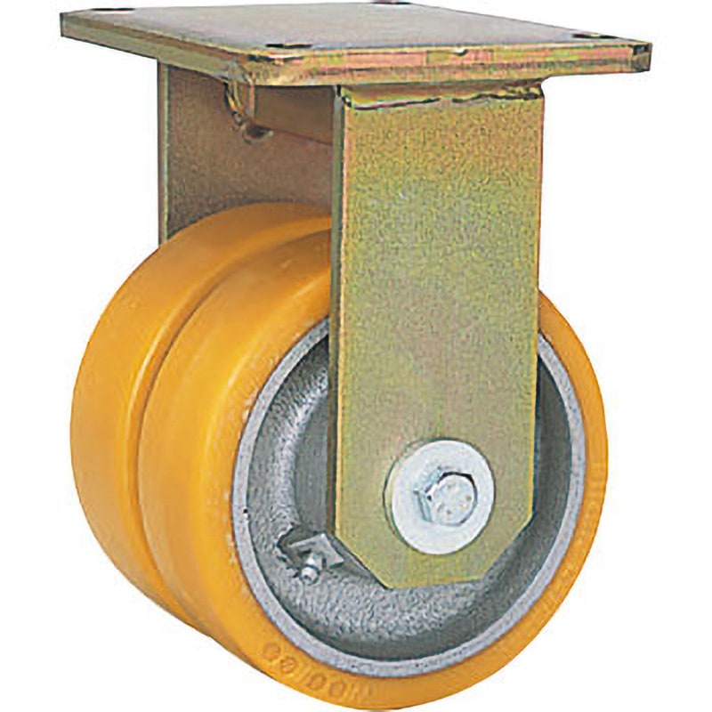 BSD-GTH 150K-35 超重荷重用双輪キャスター ウレタン車輪クロメートメッキ固定 SISIKU(シシク) 取付高215mm  BSD-GTH 150K-35