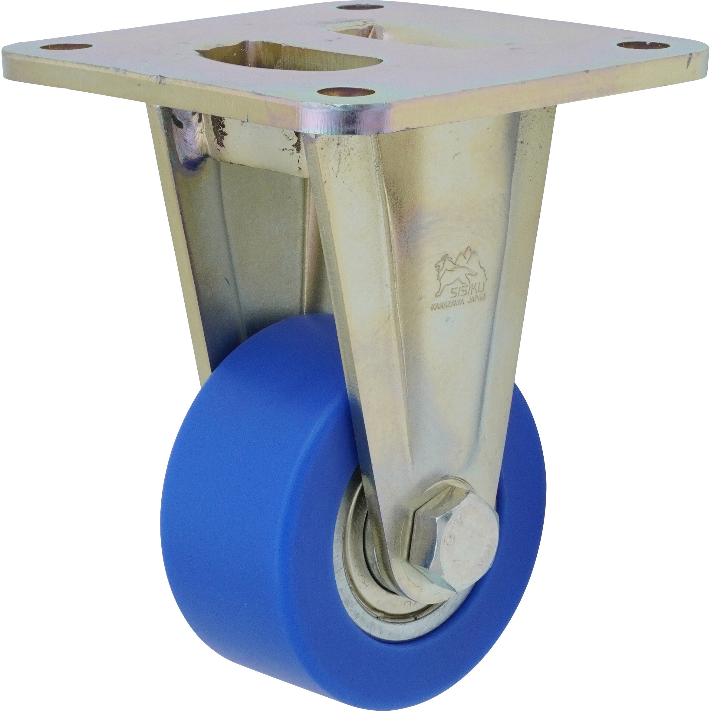 DHK-80  U-MC 低床超重荷重用キャスター1000 MC車輪付  ユニクロメッキ仕様 SISIKU(シシク) 取付高140mm  DHK-80  U-MC