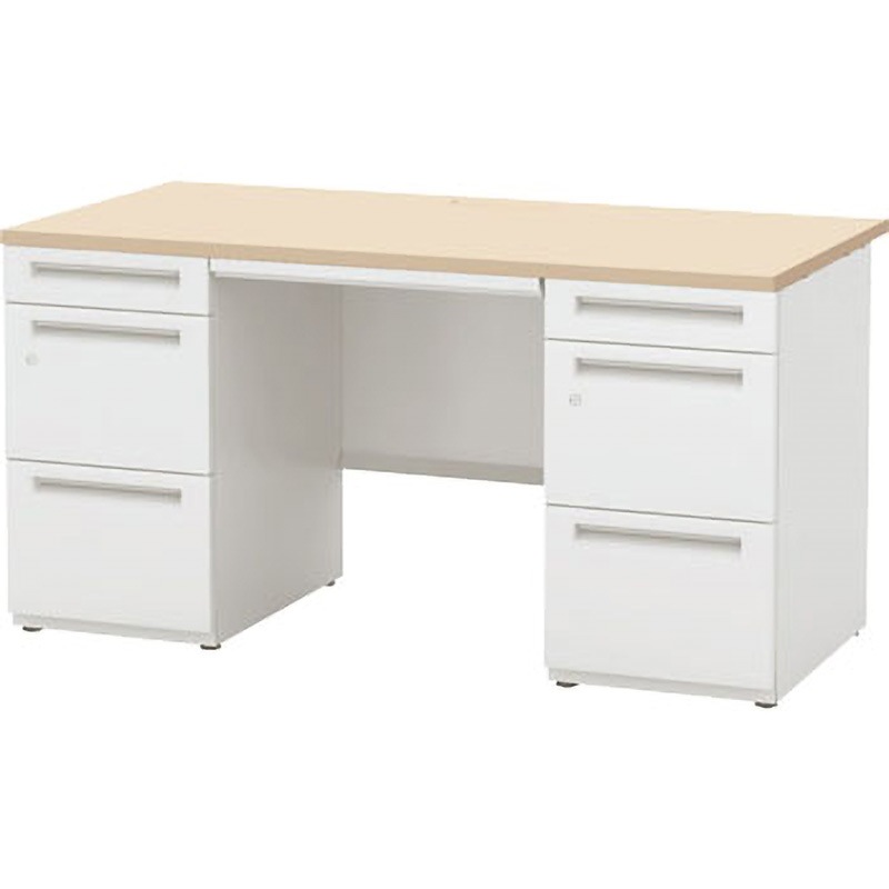 5-116-1143 スカエナ H700シリーズ Sタイプ 両袖デスク  A4-3段/A4-3段 内田洋行 幅1400mm奥行600mm  5-116-1143