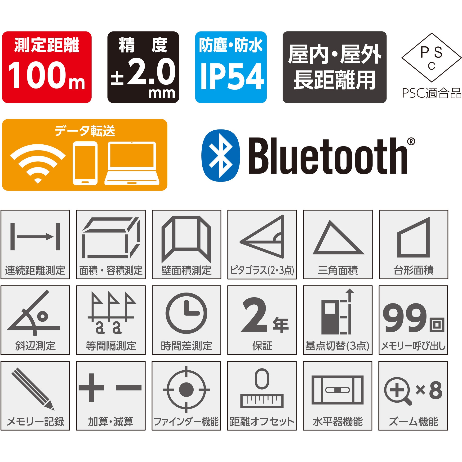 78105 レーザー距離計 L-Measure 100 1個 シンワ測定 【通販モノタロウ】