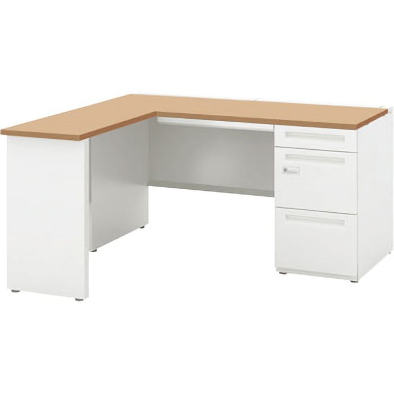 5-111-2784 スカエナ Kタイプ L型片袖デスク パネル脚(ダイヤル錠) 内田洋行 高さ720mm幅1400mm奥行1300mm  5-111-2784