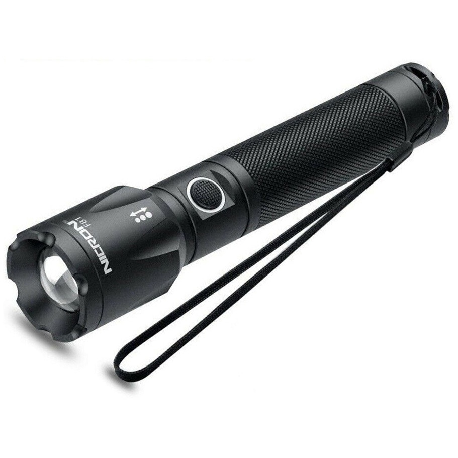F81 高輝度フォーカスハンディLEDライト 充電式 Nicron(ニクロン) 黒色